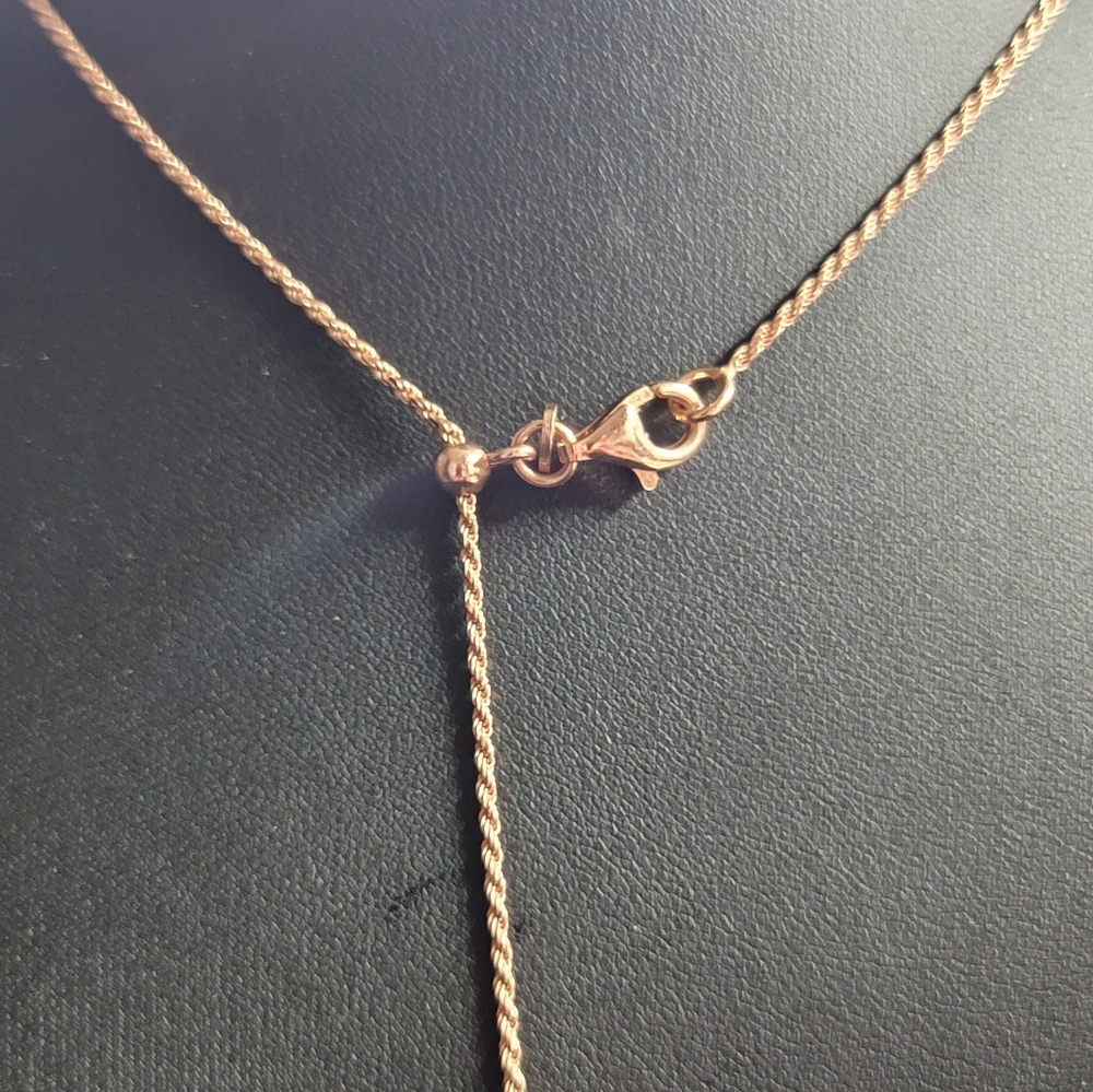 N24 18k Rose Gold Over 925 Silver Adjustable Rope Chain 22"